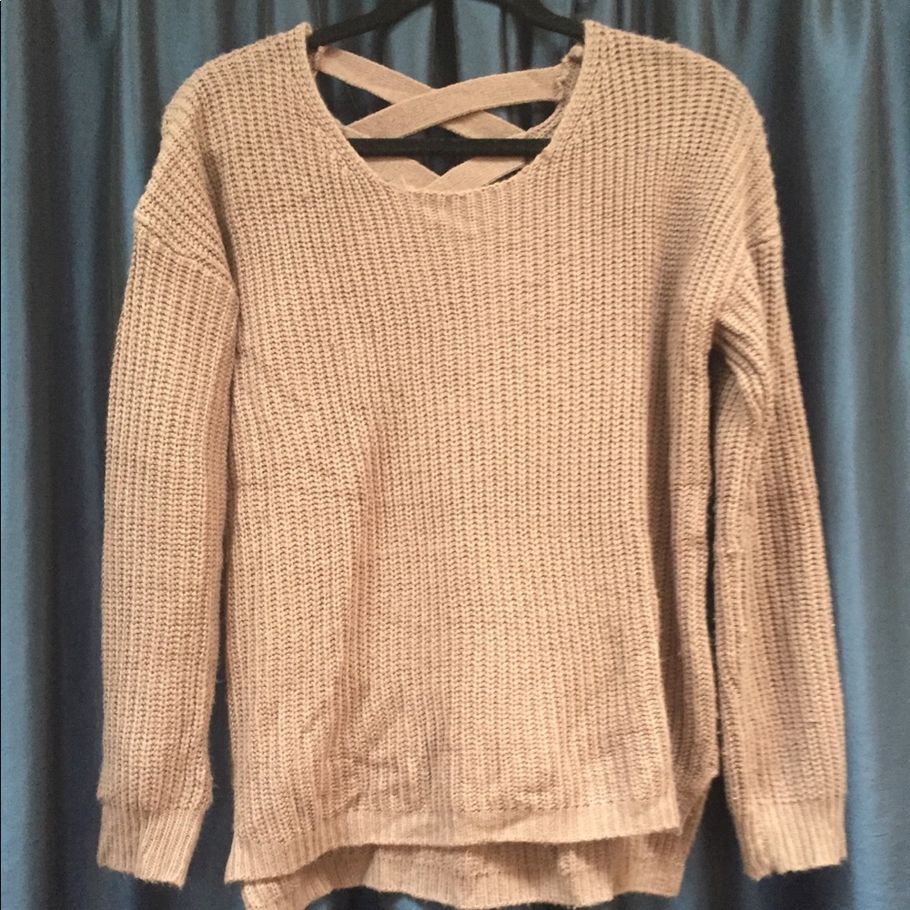 Charlotte Russe Mauve Cross Back Sweater